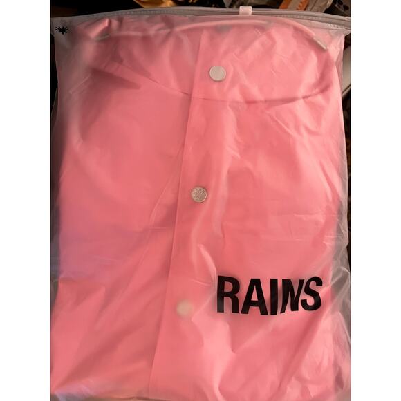 NWT RAINS Long Jacket in Pink Sky color Waterproof, Windproof Unisex - Picture 5 of 5